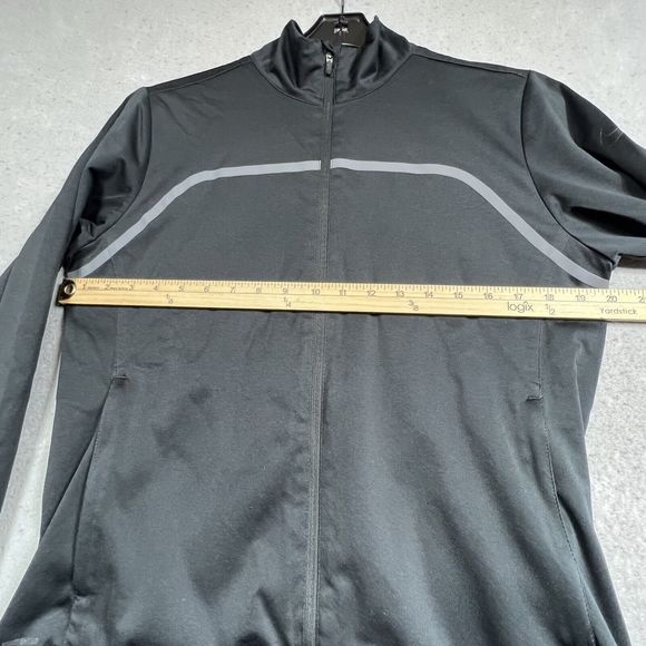 Nike Sweatshirt Womens Medium Black Full Zip Athletic Zipper Pockets Top Jacket - Picture 7 of 13